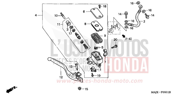 VORDERRADBREMSE (ST1100A) von Pan-European ABS CANDY GRACEFUL RED-U (R151) von 2000